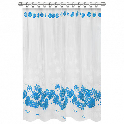 Шторка для ванной PEVA, 180х180 см, кольца в комплекте, дизайн ассорти, ЦВЕТЫ, WBZ (ВБЗ), 700071