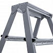 Стремянка стальная двухсторонняя 2х2 ступени, высота площадки 0,44м, алюминиевая площадка 35х16см, до 150кг, вес 2,8кг НОВАЯ ВЫСОТА, 1160202