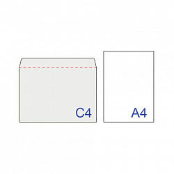 Конверты С4 (229х324 мм), отрывная лента, 100 г/м2, КОМПЛЕКТ 500 шт.