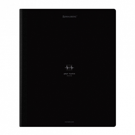 Тетрадь А5 96л. BRAUBERG на сшивке с корешком, клетка, обложка картон, Ритм, 405289
