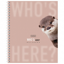 Тетрадь А5 48 л. HATBER гребень, клетка, Soft-touch ламинация, "Кто здесь?" (микс в спайке), 48Т5лВ1гр