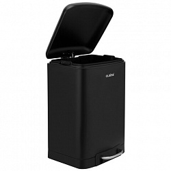 Ведро мусорное с педалью 12 л, крышка с доводчиком, черное матовое, металл, LAIMA ULTRA, 701565