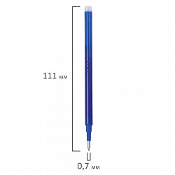 Стержень стираемый гелевый BRAUBERG 111 мм, СИНИЙ, евронаконечник, узел 0,7 мм, линия письма 0,5 мм, 170370