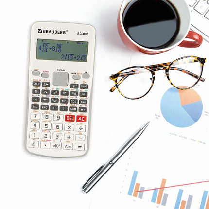 Калькулятор инженерный BRAUBERG SC-880-N, 417 функций, 10+2 разрядов, батарея, БЕЛЫЙ, 250526