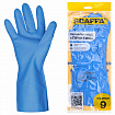 Перчатки нитриловые SCAFFA "Практик", хлопчатобумажное напыление, КЩС-1, размер 9, L (большой), синие, 00-01017722