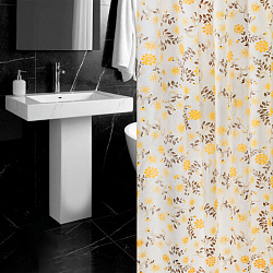 Шторка для ванной ПОЛИЭСТЕР, 180х200 см, кольца в комплекте, РАСТЕНИЯ, PRIMILA (ПРИМИЛА), 700085