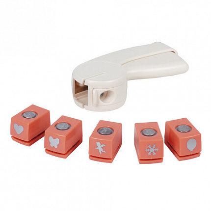 Дырокол фигурный, со сменными насадками, 5 штук, ОСТРОВ СОКРОВИЩ, 662783