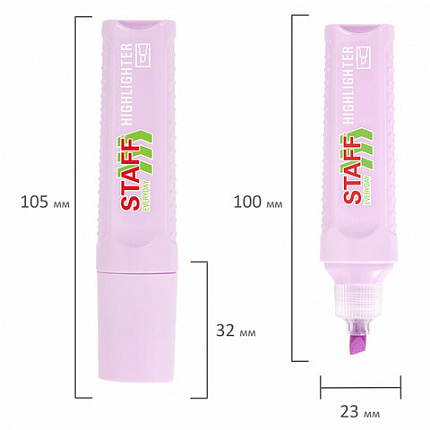 Текстовыделитель STAFF "EVERYDAY HL-707", ЛАВАНДОВЫЙ, линия 1-5 мм, скошенный наконечник, 152547