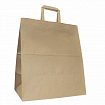 Крафт-пакет бумажный 32х20х37 см, плоские ручки, плотность 90 г/м2, 110494