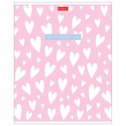 Тетрадь обложка пластик, А5 48 л., скоба, клетка, HATBER, "LOVE IS..." (микс в спайке), 092371, 48Т5В1пл