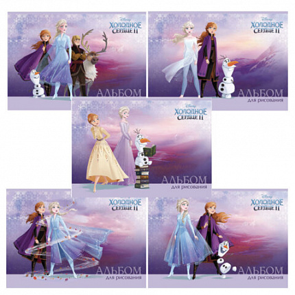 Альбом для рисования А4 30 л., скоба, обложка картон, HATBER, 205х290 мм, "Холодное сердце" (DISNEY), 061647, 30А4В