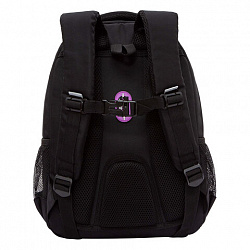 Рюкзак GRIZZLY школьный, анатомическая спинка, 3 отделения, для девочек, "GOLDEN&BLACK", 40х27х20 см, RG-561-2/1