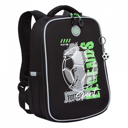 Ранец GRIZZLY анатомическая спинка, облегченный, 1 отделение, для мальчиков, "PLAY ON", 37х26х16 см, RAw-497-9/1