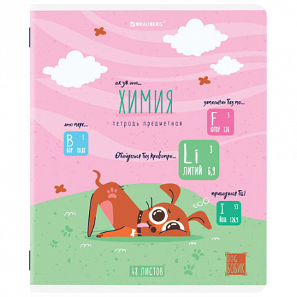 Тетради предметные, КОМПЛЕКТ 12 ПРЕДМЕТОВ, 48 л., TWIN-лак, BRAUBERG, "DOG БОБИК", 404840
