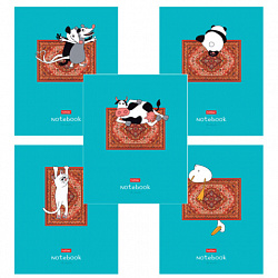 Тетрадь А5 48 л., HATBER скоба, клетка, обложка картон, "На ковре" (микс в спайке), 088375, 48Т5В1