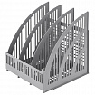 Лоток вертикальный для бумаг BRAUBERG "Energy", 250 мм, 3 отделения, сетчатый, сборный, серый, 237018