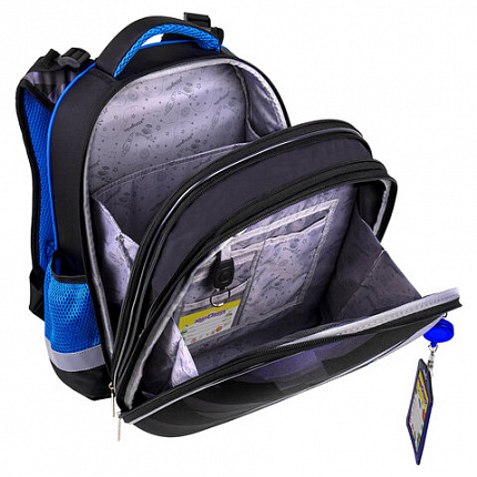 Ранец ЮНЛАНДИЯ EXTRA с дополнительным объемом, 2 отделения, "Soccer ball", 38х29х18 см, 270677