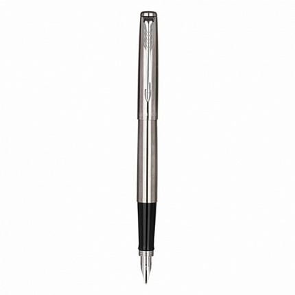 Набор PARKER "Jotter Stainless Steel GT": шариковая ручка синяя и перьевая ручка синяя, 2093258