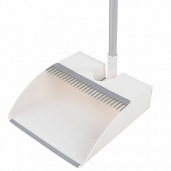 Совок для мусора КОМПЛЕКТ щетка + рукоятка совка 84см, щетки 63-108 см телескоп, магнитный держатель, бело-серый, колорбокс, DASWERK, 608950