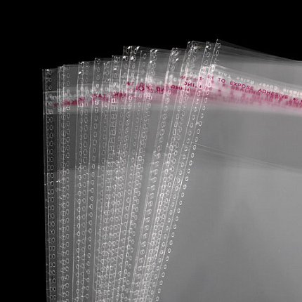 Пакет БОПП с клеевым клапаном, КОМПЛЕКТ 100 шт., 20х30+4 см, толщина 30 мкм, с усиленным швом
