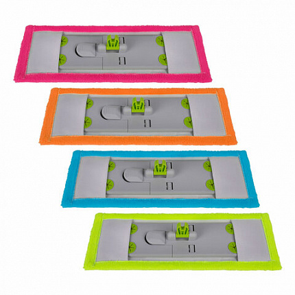 Насадка МОП плоская КОМПЛЕКТ 4 шт., УНИВЕРСАЛЬНАЯ для швабр 38-42 см (ТИП К), микрофибра, LAIMA, 607459