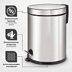 Ведро мусорное с педалью 12 литров "Classic Plus", ЗЕРКАЛЬНОЕ, нержавеющая сталь, со съемным внутренним ведром, LAIMA, ТУРЦИЯ, 608113