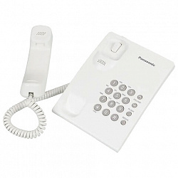Телефон PANASONIC KX-TS2350RUW, белый, повторный набор, тональный / импульсный режим