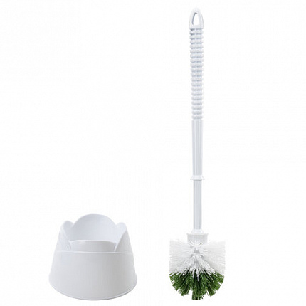 Ершик для унитаза с подставкой, пластик, белый, ЛЮБАША, 603627