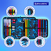 Пенал BRAUBERG с наполнением, 1 отделение, 1 откидная планка, 24 предмета, 21х14 см, "Ночная гонка", 272352