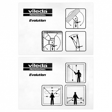 Стяжка для удаления жидкости со стекол VILEDA PROFESSIONAL "Эволюшн", в сборе, ширина 35 см (черенок-ручка 602105), 500209