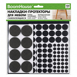 Накладки-протекторы для мебели самоклеящиеся НАБОР 125 предметов, BoomHouse, 701833