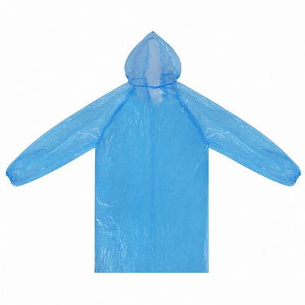 Дождевик-плащ на кнопках полиэтиленовый, универсальный размер 120x80 см, синий, SHAMAANI (ШАМААНИ), 610929
