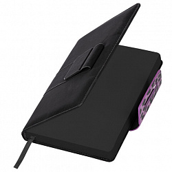 Ежедневник недатированный А5 138х213 мм, BRAUBERG "Safari", под кожу, магнит, 160 л., Leopard, фиолетовый, 116593