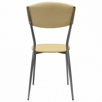 Стул для столовых, кафе, дома РС23, серебристый каркас, экокожа бежевая