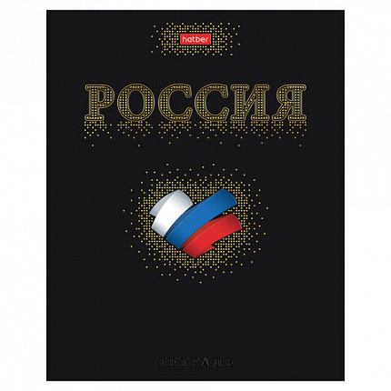 Тетрадь А5 48 л., HATBER, скоба, клетка, матовая ламинация, 3D-фольга, 3D-лак, Россия (микс), 093210, 48Т5лофлВ1