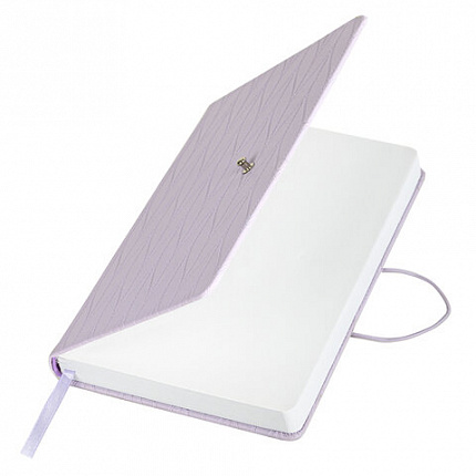 Ежедневник недатированный А5 138х213 мм, BRAUBERG "Braided", под кожу, гвоздик 160 л., сиреневый, 116596