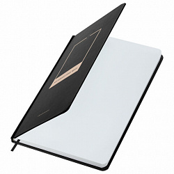 Ежедневник недатированный с резинкой А5 145х203 мм, BRAUBERG, твердый, 128 л., "Black", 116288