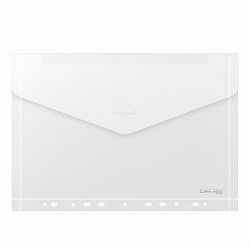Папка-конверт с перфорацией А4, BRAUBERG "UNIVERSAL", КОМПЛЕКТ 10 шт., прозрачная, 0,15 мм, 273078