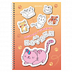 Стикербук РАСКРАСЬ И НАКЛЕЙ А5, 16 листов, 120 стикеров, на гребне, BRAUBERG, "Котики", 666048