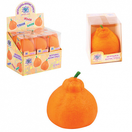 Игрушка-антистресс "МАНДАРИН", 6х9 см, дисплей, JOLLY JOT (ДЖОЛЛИ ДЖОТ), 665809