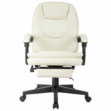Кресло офисное CH-868N-BF, синхромеханизм, подставка для ног, экокожа, бежевое, 2018357