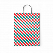 Крафт-пакет бумажный "Зигзаг" 26х15х35 см, с кручеными ручками, плотность 100 г/м2, белый, 113211