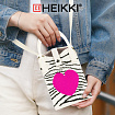 Сумочка-органайзер повседневная HEIKKI KNIT (ХЕЙКИ) кросс боди, вязаная, 17х12х5 см, "Zebra heart", 273794