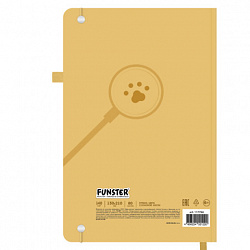 Скетчбук, слоновая кость 140 г/м2, 130х210 мм, 80 л., софт-тач, резинка, наклейки, FUNSTER (ФАНСТЕР), "Пёсик", 117784