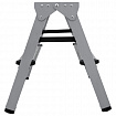 Стремянка стальная двухсторонняя 2х2 ступени, высота площадки 0,44м, алюминиевая площадка 35х16см, до 150кг, вес 2,8кг НОВАЯ ВЫСОТА, 1160202