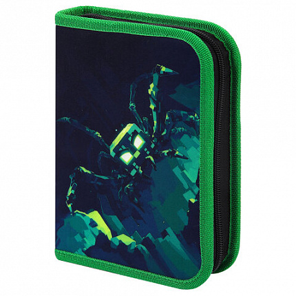 Пенал BRAUBERG, 1 отделение, 1 откидная планка, полиэстер, 21х14 см, "Ominous spider", 273525