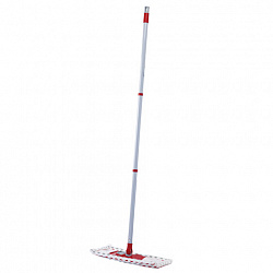 Швабра с флаундером 40 см, составной черенок 120 см, МОП микрофибра/абразив + МОП СИНЕЛЬ, PERKLIN (ПЕРКЛИН), 700987