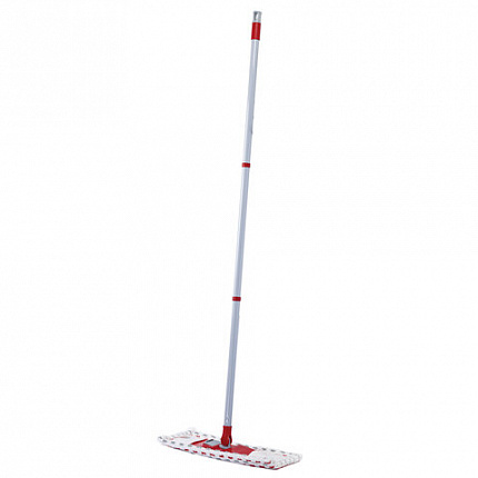 Швабра с флаундером 40 см, составной черенок 120 см, МОП микрофибра/абразив + МОП СИНЕЛЬ, PERKLIN (ПЕРКЛИН), 700987