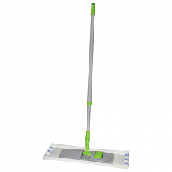 Швабра с флаундером 40 см, телескопический черенок 70-120 см, еврорезьба, МОП микрофибра/абразив (тип К), ЛЮБАША, 605029