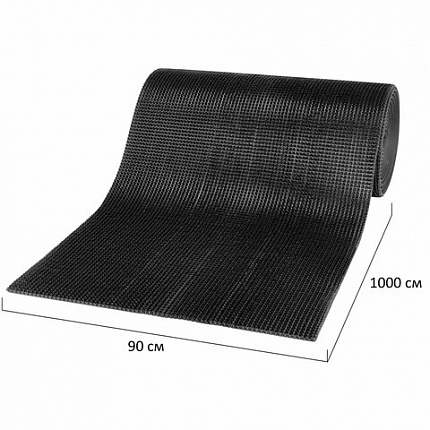 Коврик ДОРОЖКА 0,9х10 м, "ТРАВКА" ЧЕРНЫЙ пластиковый грязезащитный, щетина 10 мм, LAIMA EXPERT, 701070